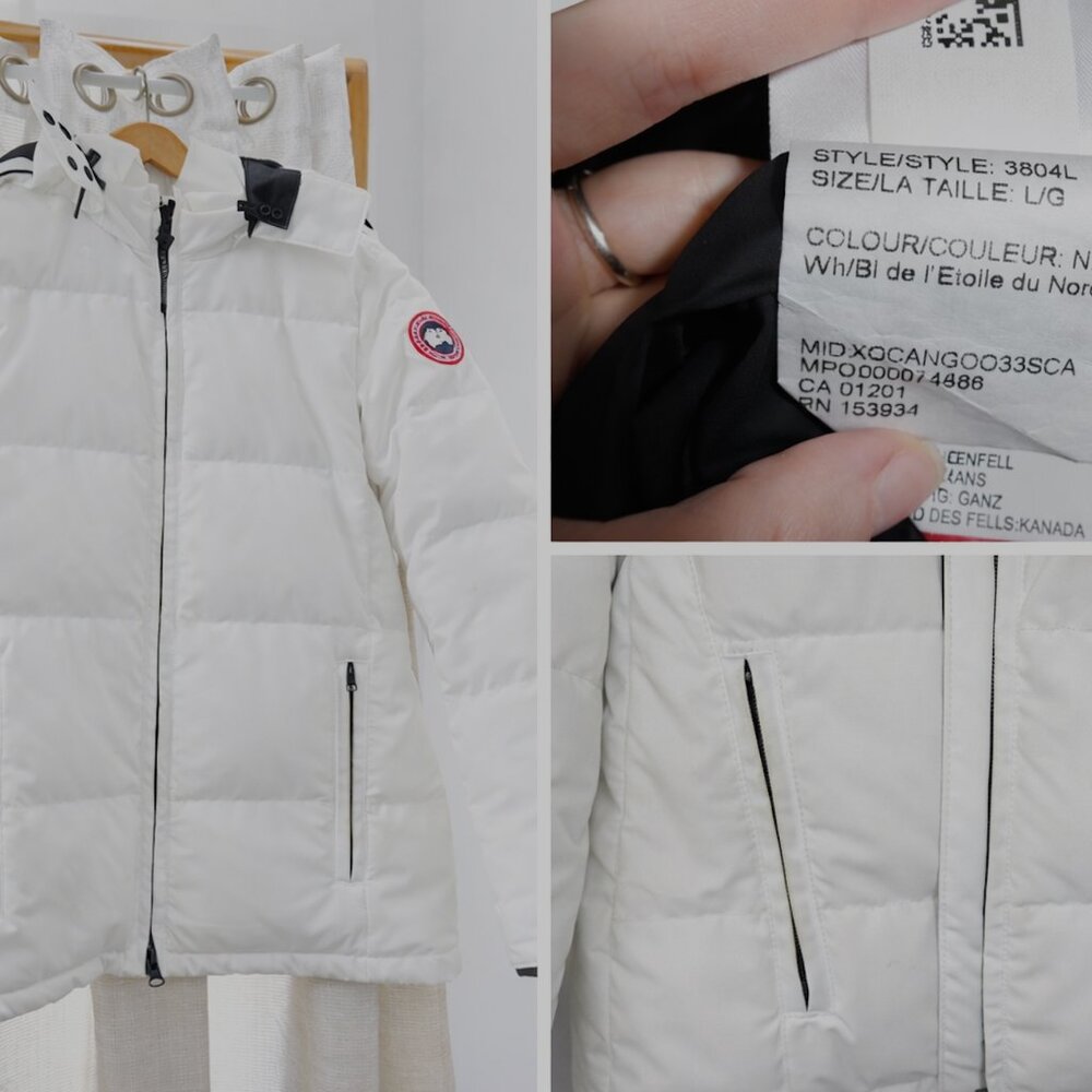 Canada Goose Heritage Chelsea Parka – North Star White – Size L (w/ Real Fur)
